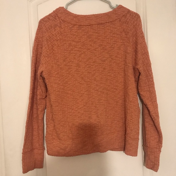 Vince Camuto Orange V-Neck Slub Knit Cotton Cardigan Size Medium - Picture 2 of 5